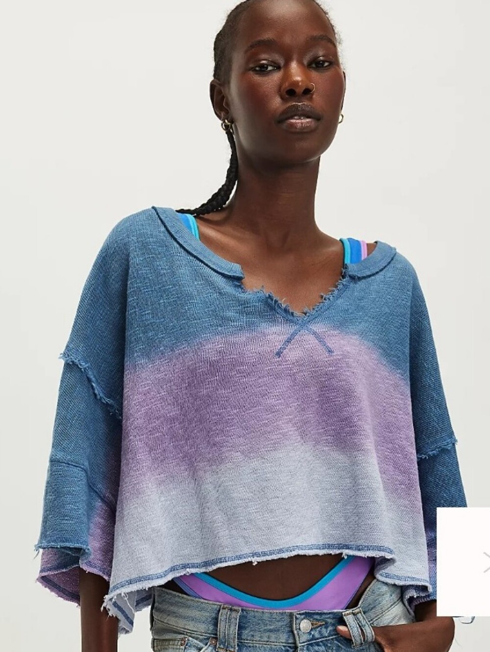 We The Free By Free People After Midnight Washed Tee In Blue Combo